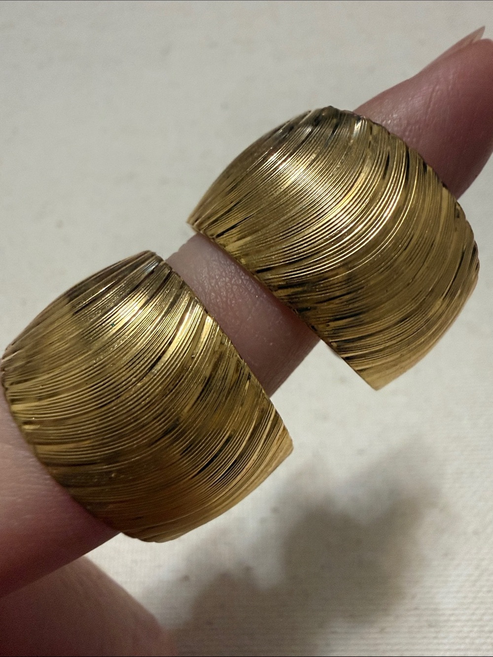 TRIFARI Gold Toned Textured Dome Clip-On Earrings